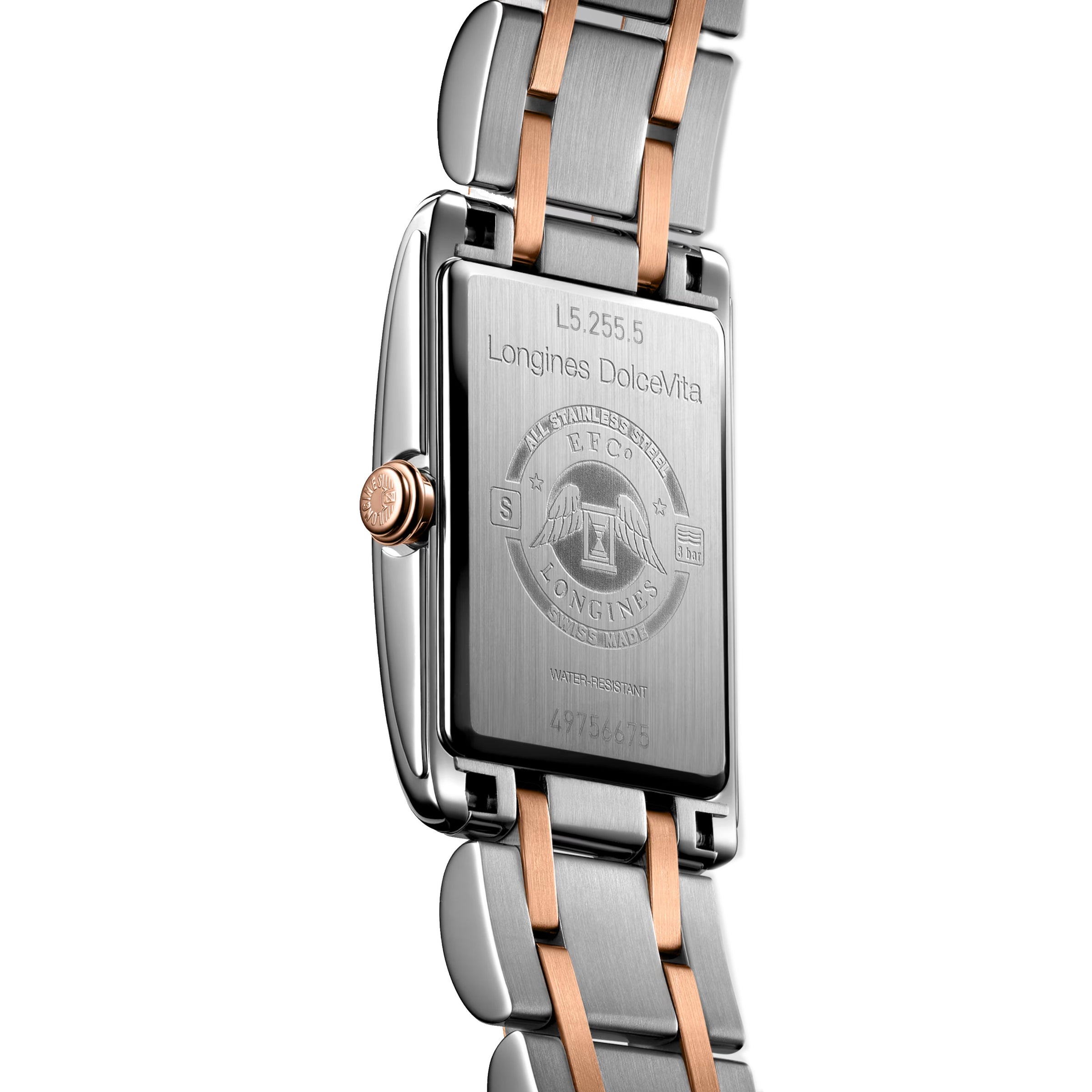 Longines DolceVita Quartz Silver Flinque Dial Rose and Steel Bracelet Watch L52555717