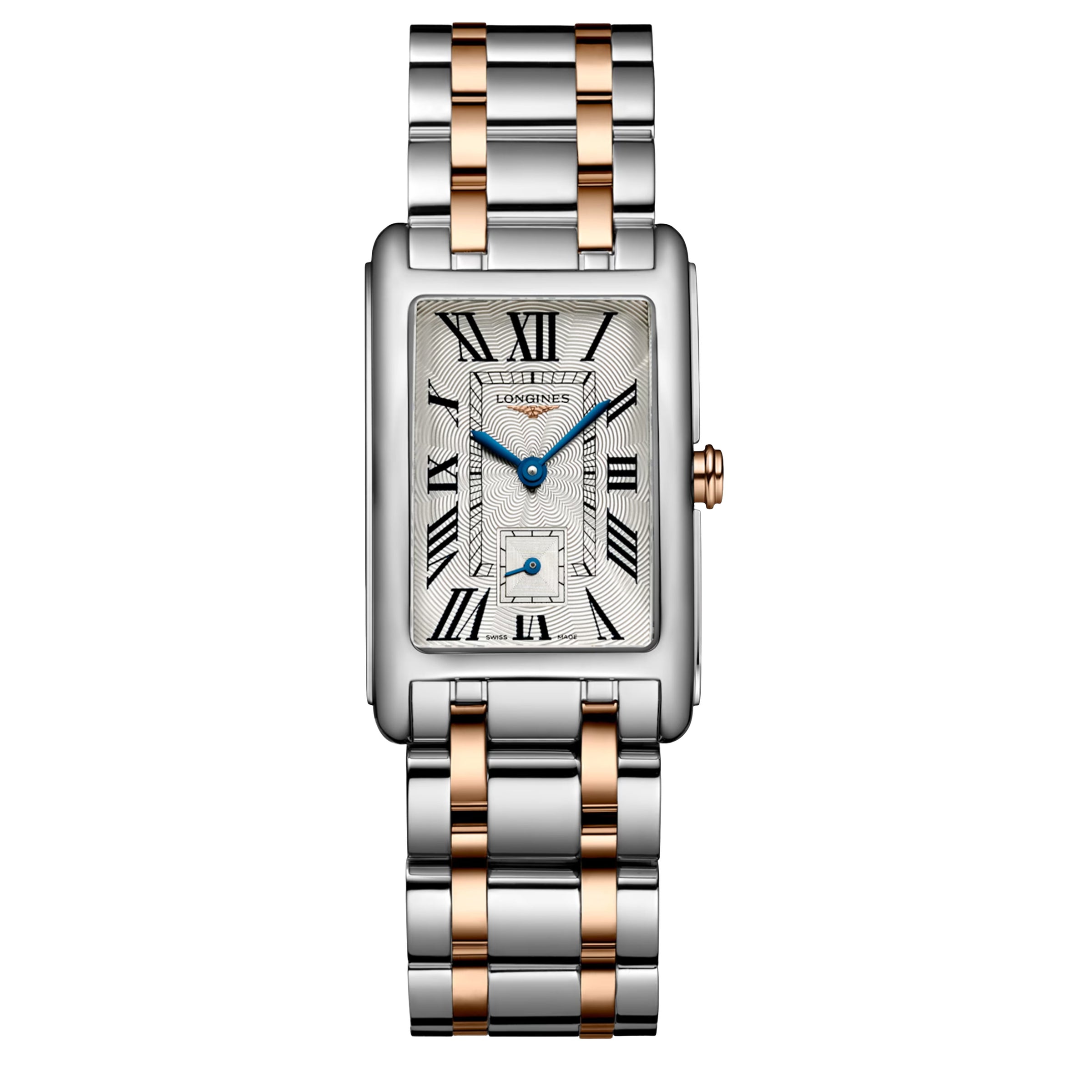 Longines Dolcevita Quartz Silver Flinque Dial Rose Gold Steel Watch L55125717