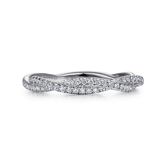 Gabriel & Co. 14K White Gold Diamond Stackable Wedding Band - NAGI