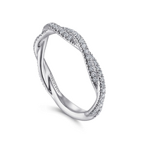 Gabriel & Co. 14K White Gold Diamond Stackable Wedding Band - NAGI