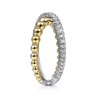 Gabriel & Co. 14K White and Yellow Gold Bujukan Diamond Criss Cross Ring With Diamonds - NAGI