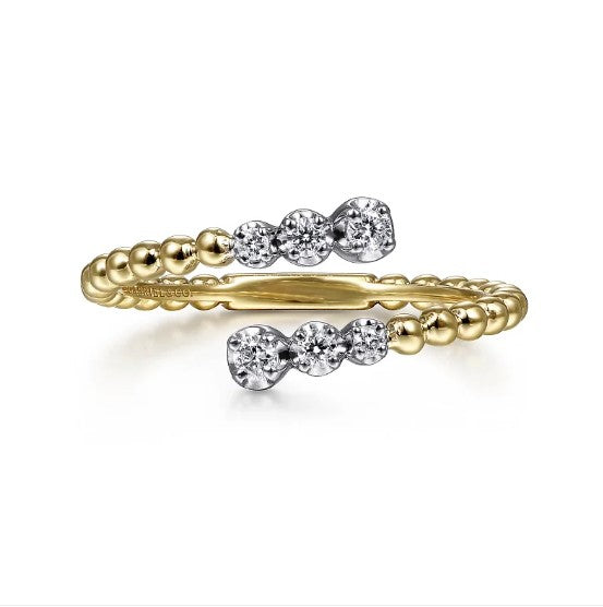 Gabriel & Co. 14K Gold Diamonds Bypass Ring