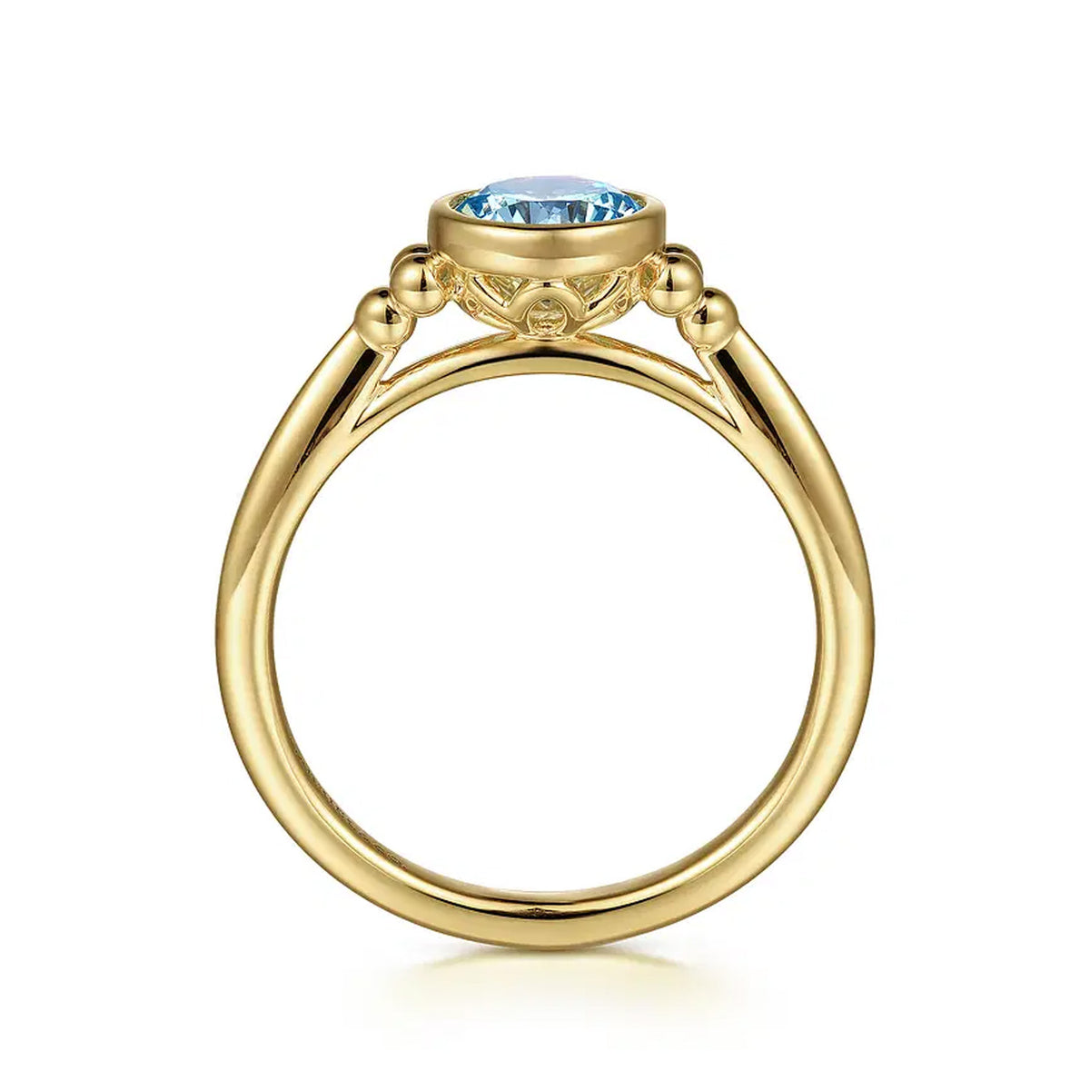 Gabriel & Co. 14K Yellow Gold Blue Topaz Bujukan Ring - NAGI