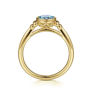 Gabriel 14K Yellow Gold Blue Topaz Bujukan Ring