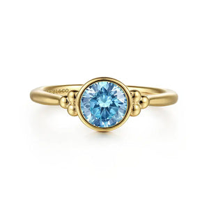 Gabriel 14K Yellow Gold Blue Topaz Bujukan Ring