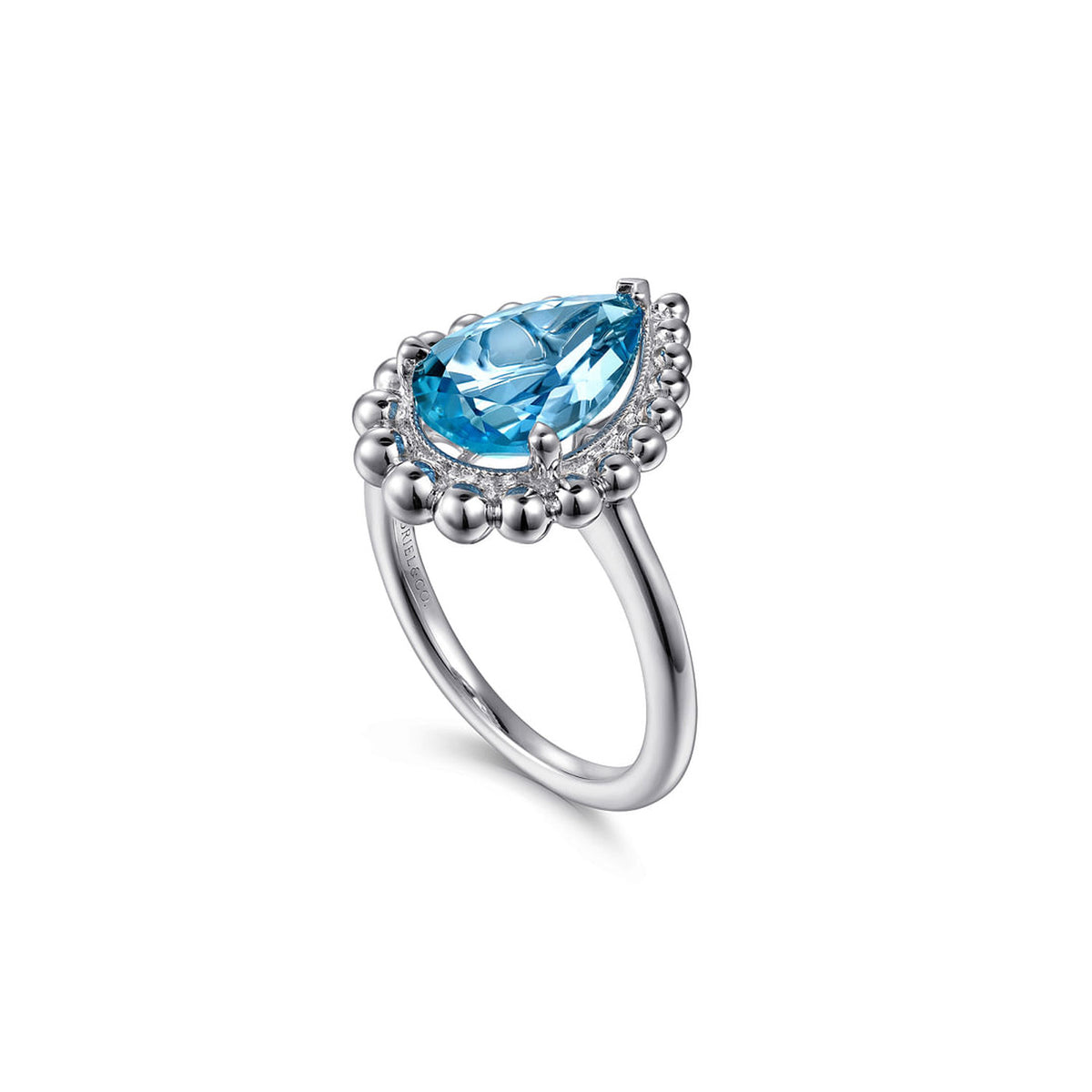 Gabriel & Co. Sterling Silver Bujukan Swiss Blue Topaz Ring - NAGI