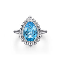 Gabriel & Co. Sterling Silver Bujukan Swiss Blue Topaz Ring - NAGI