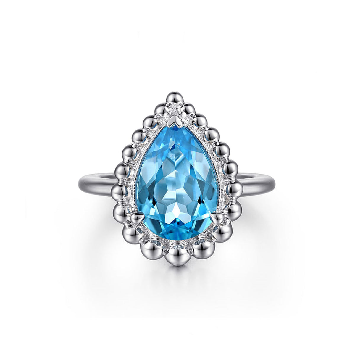 Gabriel & Co. Sterling Silver Bujukan Swiss Blue Topaz Ring - NAGI