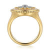 Gabriel & Co. 14K Yellow Gold Mother of Pearl Inlay and Diamond Starburst Signet Ring