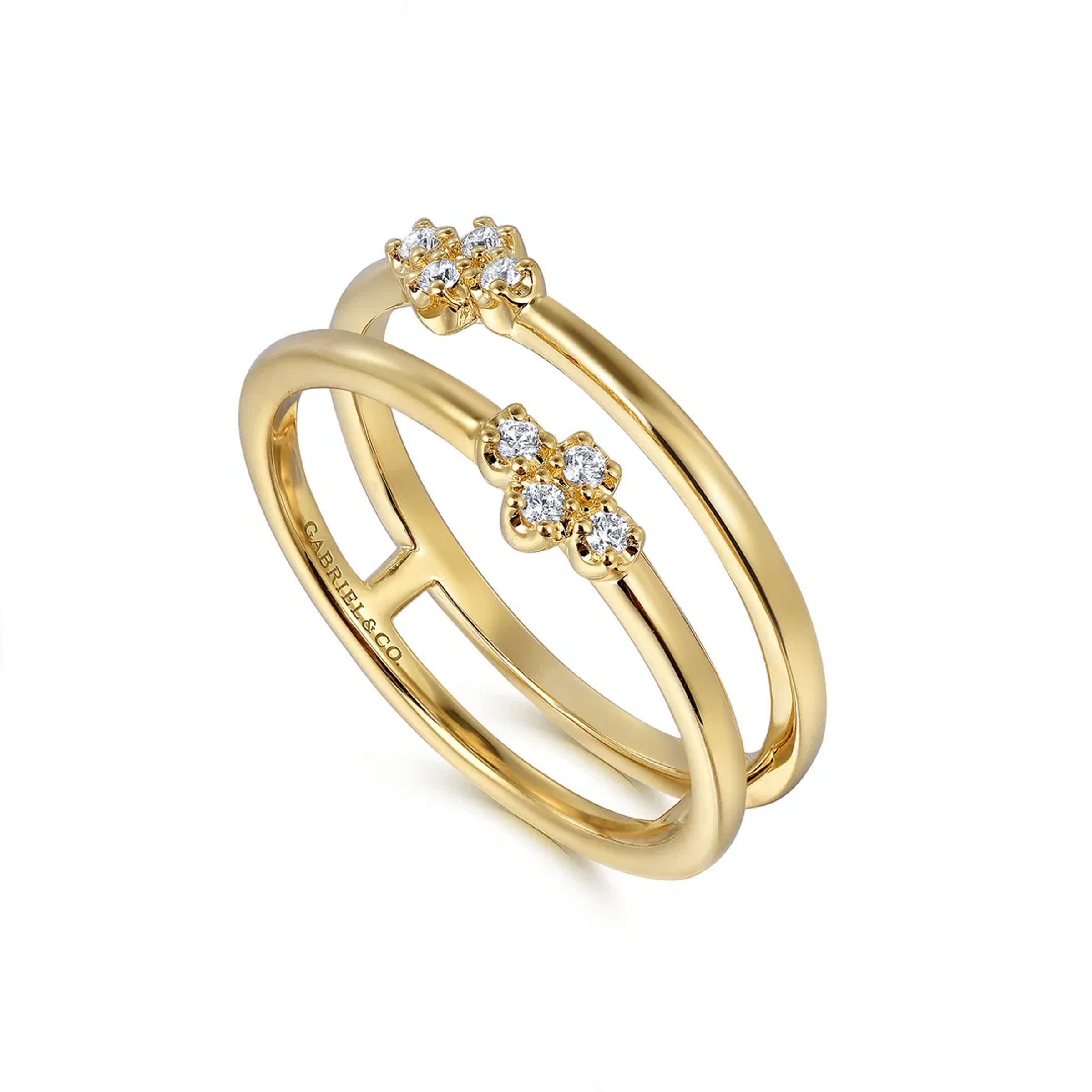 Gabriel & Co. 14K Yellow Gold Diamond Easy Stackable Ring