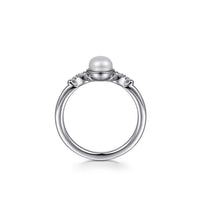 Gabriel & Co. Sterling Silver Diamond Bujukan Pearl Ring - NAGI