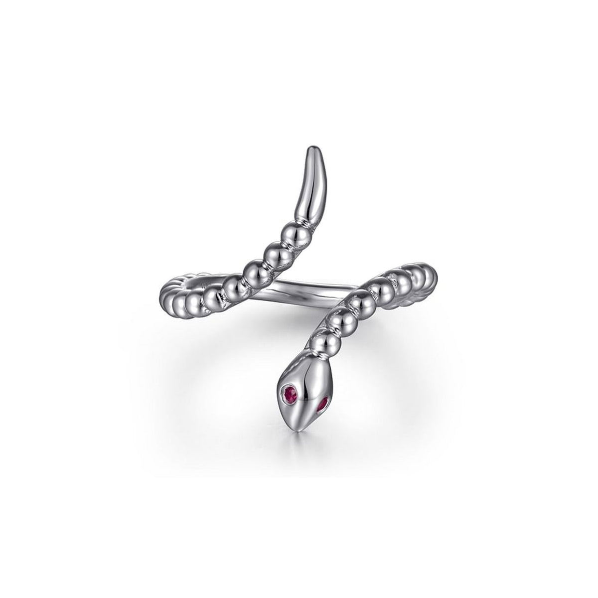 Gabriel & Co. Sterling Silver Ruby Bypass Snake Ring