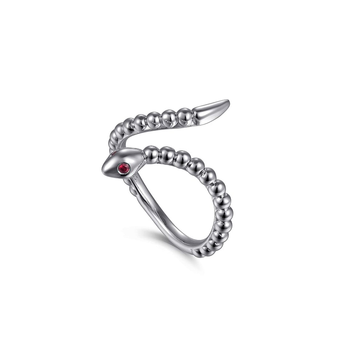 Gabriel & Co. Sterling Silver Ruby Bypass Snake Ring
