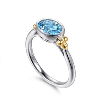 Gabriel & Co. 14K Yellow Gold Sterling Silver Blue Topaz Ring