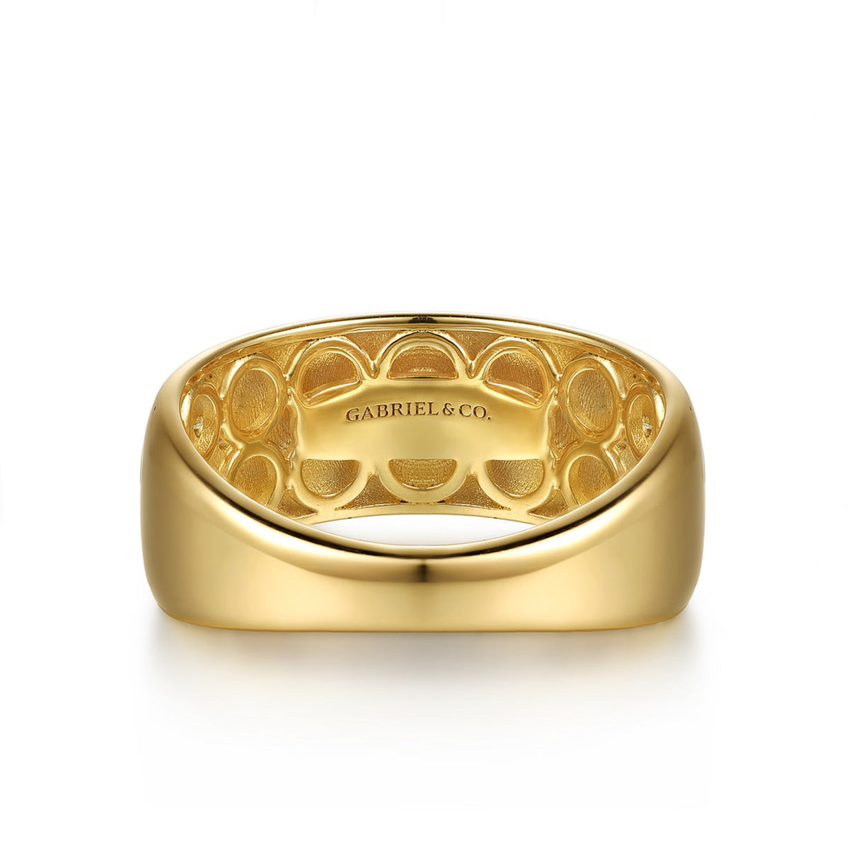 Gabriel & Co. 14K Yellow Gold Clover Station Diamond Ring