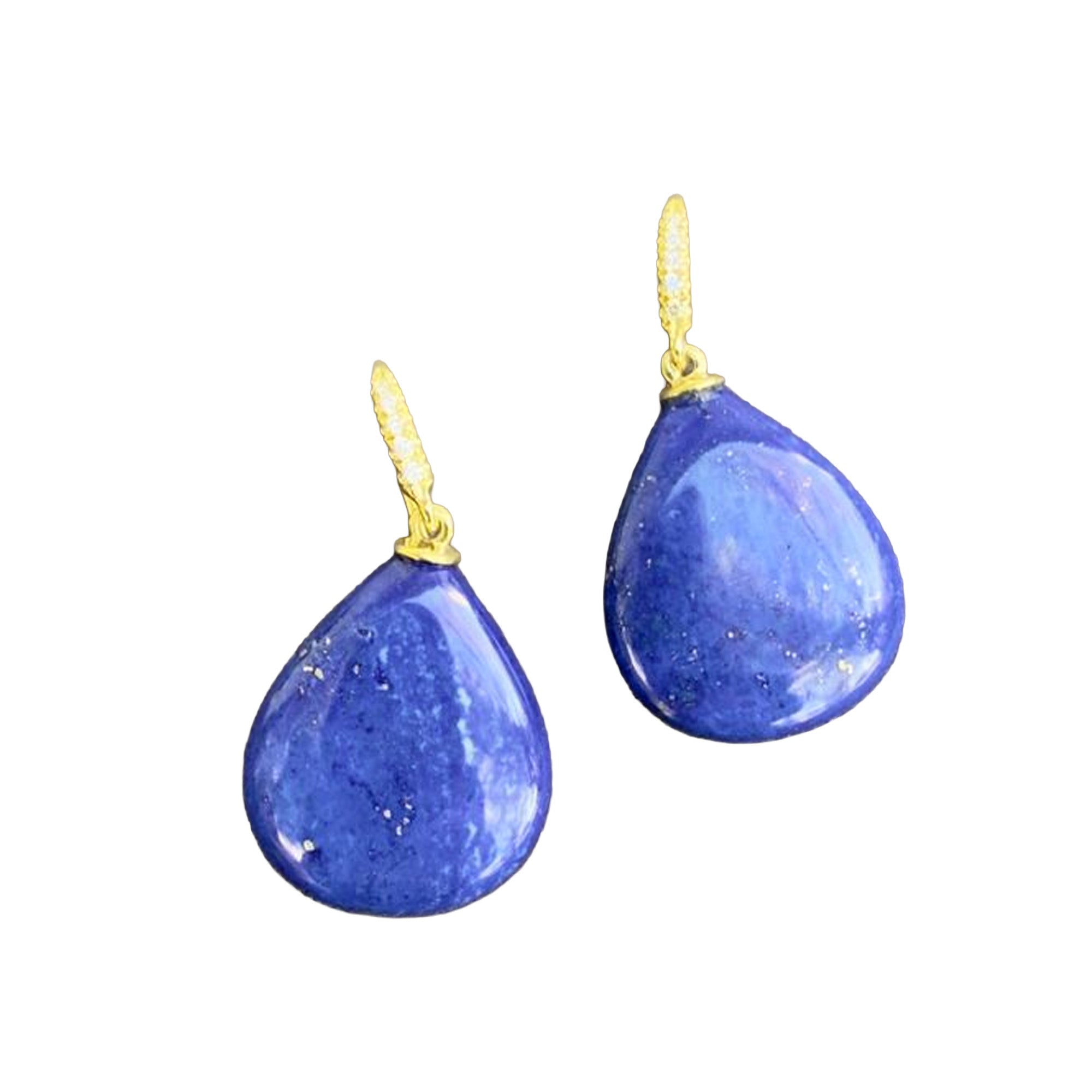 Lauren K. 18K Yellow Gold Lapis Briolette Earrings img1