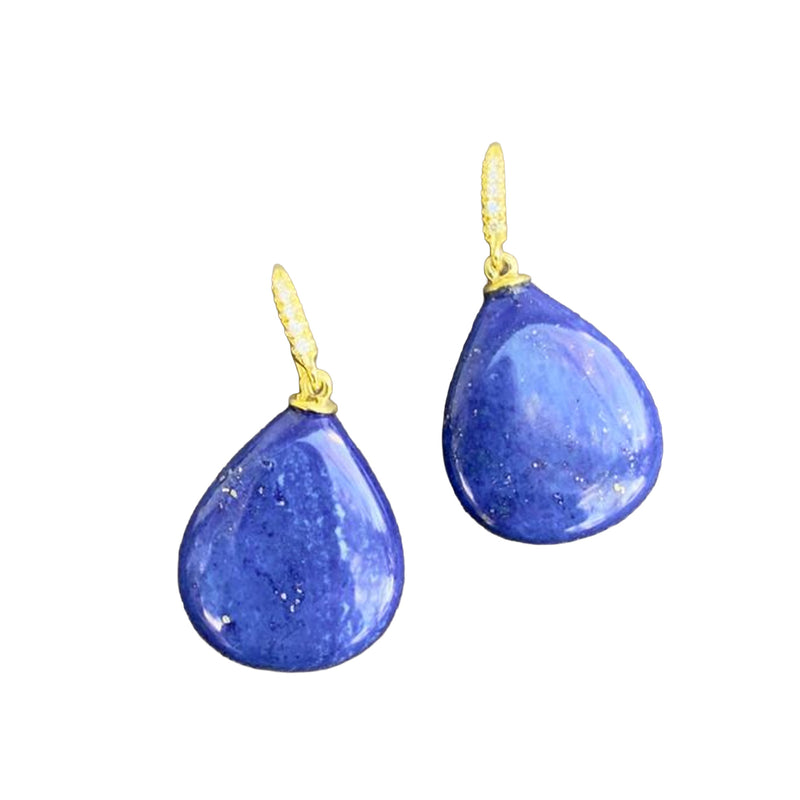 Lauren K. 18K Yellow Gold Lapis Briolette Earrings img1
