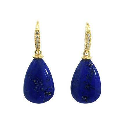 Lauren K. 18K Yellow Gold Lapis Briolette Earrings img2