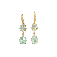 Lauren K. 18K Yellow Gold Mirror Cut Aquamarine Earrings