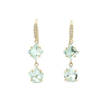 Lauren K. 18K Yellow Gold Mirror Cut Aquamarine Earrings img2
