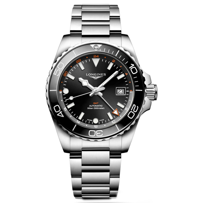 Longines HydroConquest 41MM GMT Black Dial Stainless Steel Watch L37904566