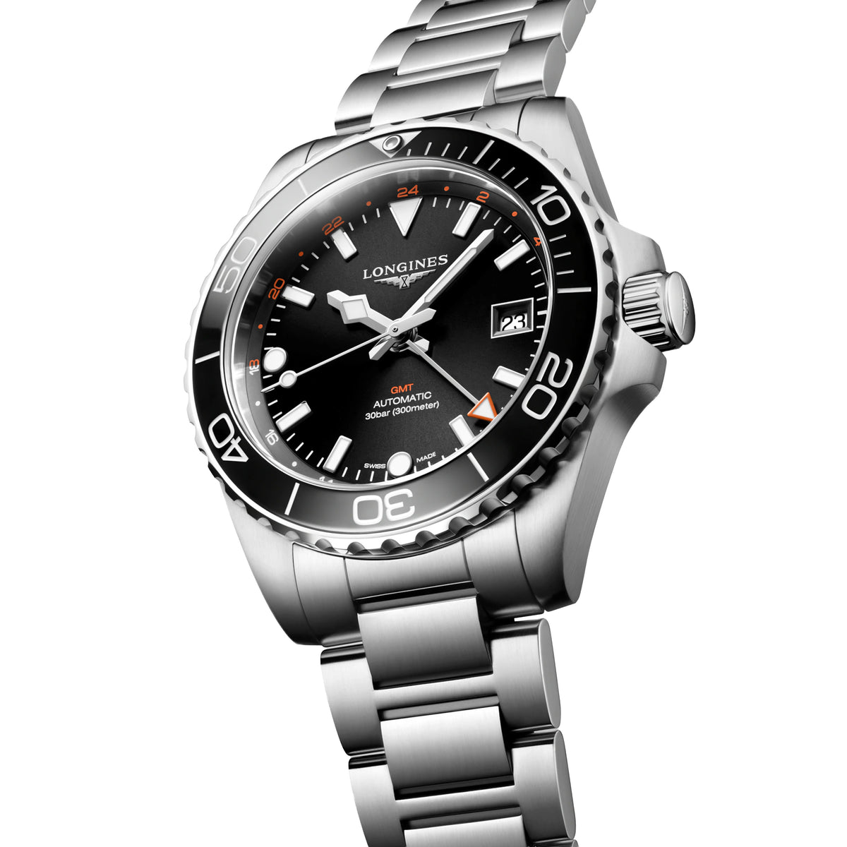 Longines HydroConquest 41MM GMT Black Dial Stainless Steel Watch L37904566 Image 1