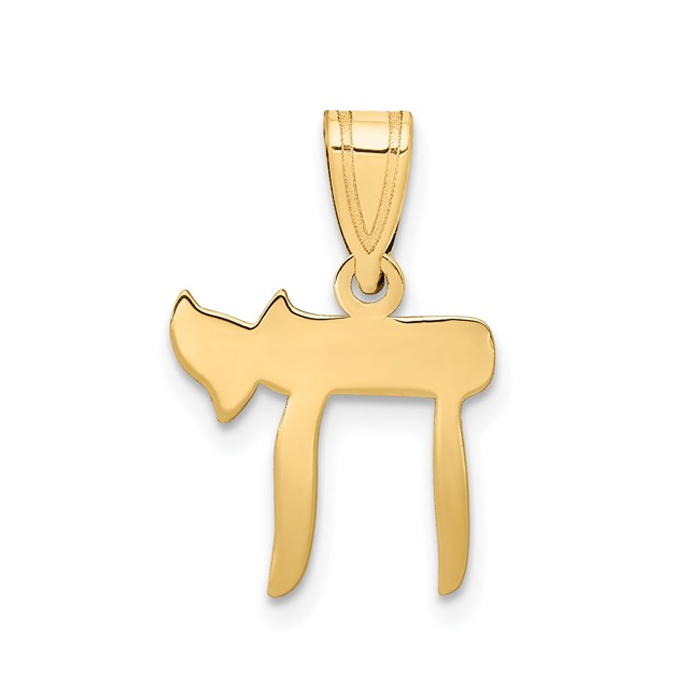14K Yellow Gold Chai Charm Pendant
