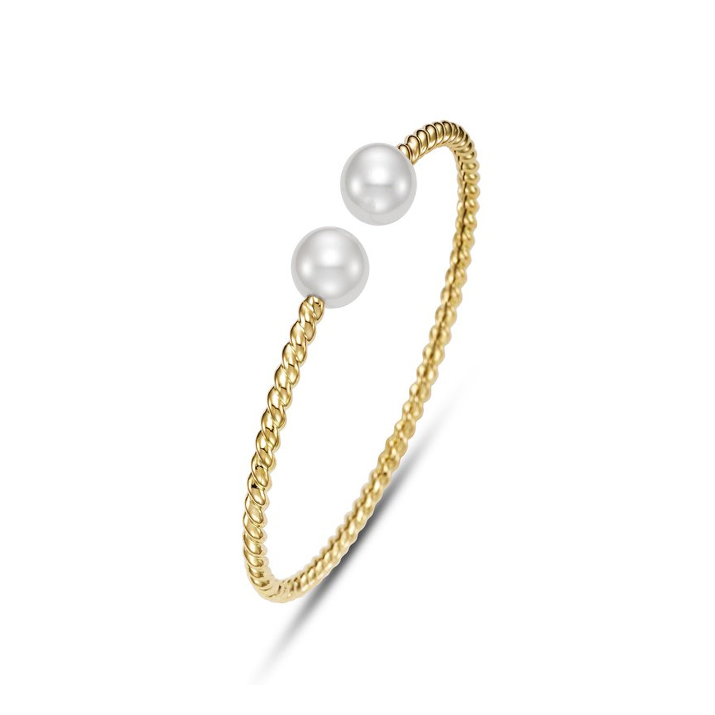 Mastoloni 18K Yellow Gold Pearl Cuff Bracelet
