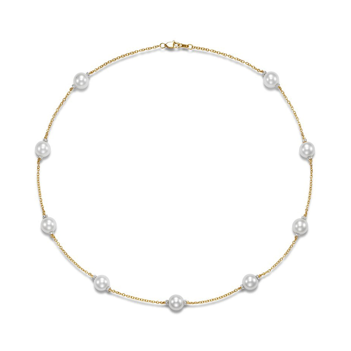 Mastoloni 14K Yellow Gold FreshWater Pearl Station Necklace