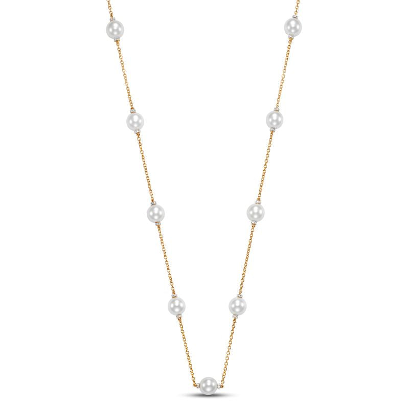 Mastoloni 14K Yellow Gold FreshWater Pearl Station Necklace
