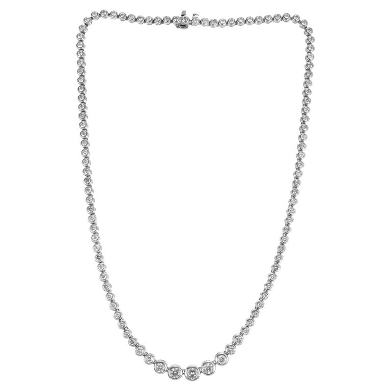 Pre-Owned Platinum Diamond Tennis Necklace 5.00 Carats