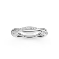 18K White Gold Twist Diamond Band - NAGI