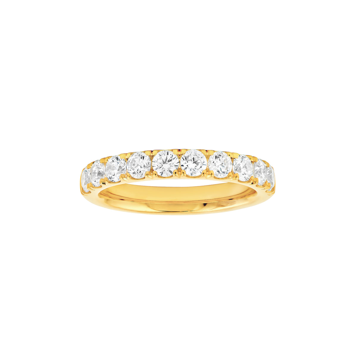 18K Yellow Gold Wedding Band with Diamonds Weighing 1.00 Carats Total - NAGI
