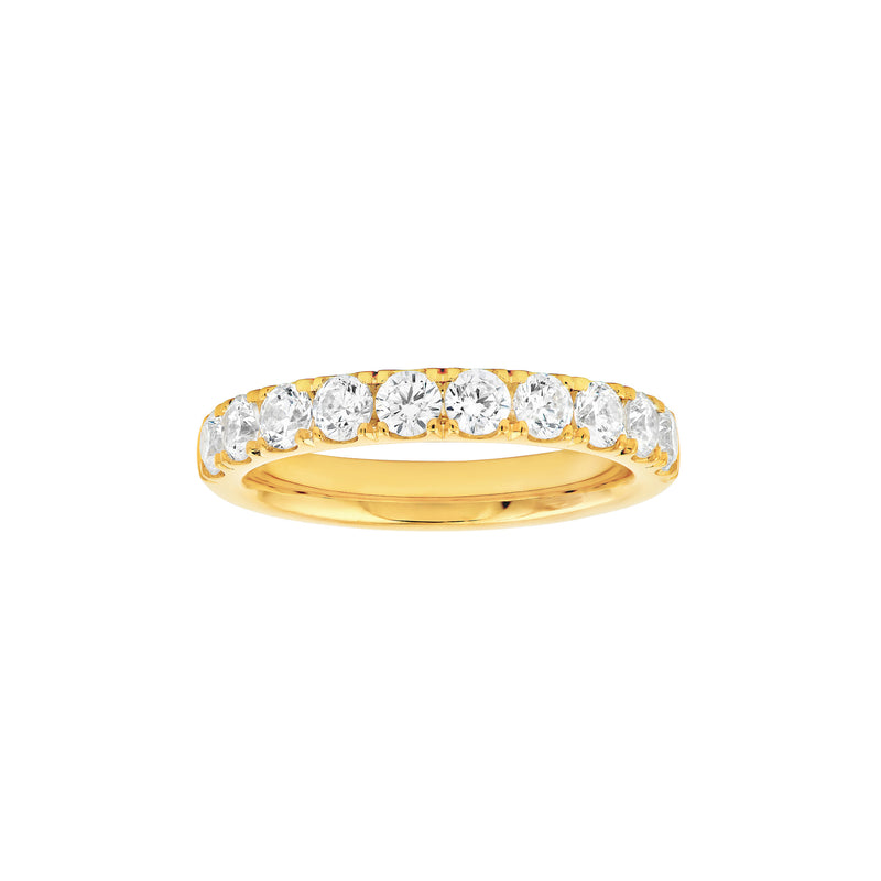 18K Yellow Gold Wedding Band with Diamonds Weighing 1.00 Carats Total - NAGI