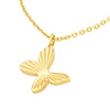 14K Yellow Gold Tilted Butterfly Necklace