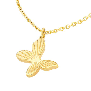 14K Yellow Gold Tilted Butterfly Necklace