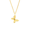 14K Yellow Gold Tilted Butterfly Necklace