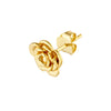 14K Yellow Gold 3D Rose Stud Earrings