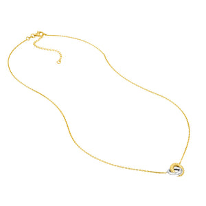 14K Two-Tone Interlocking Circle Necklace