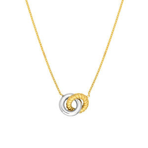 14K Two-Tone Interlocking Circle Necklace