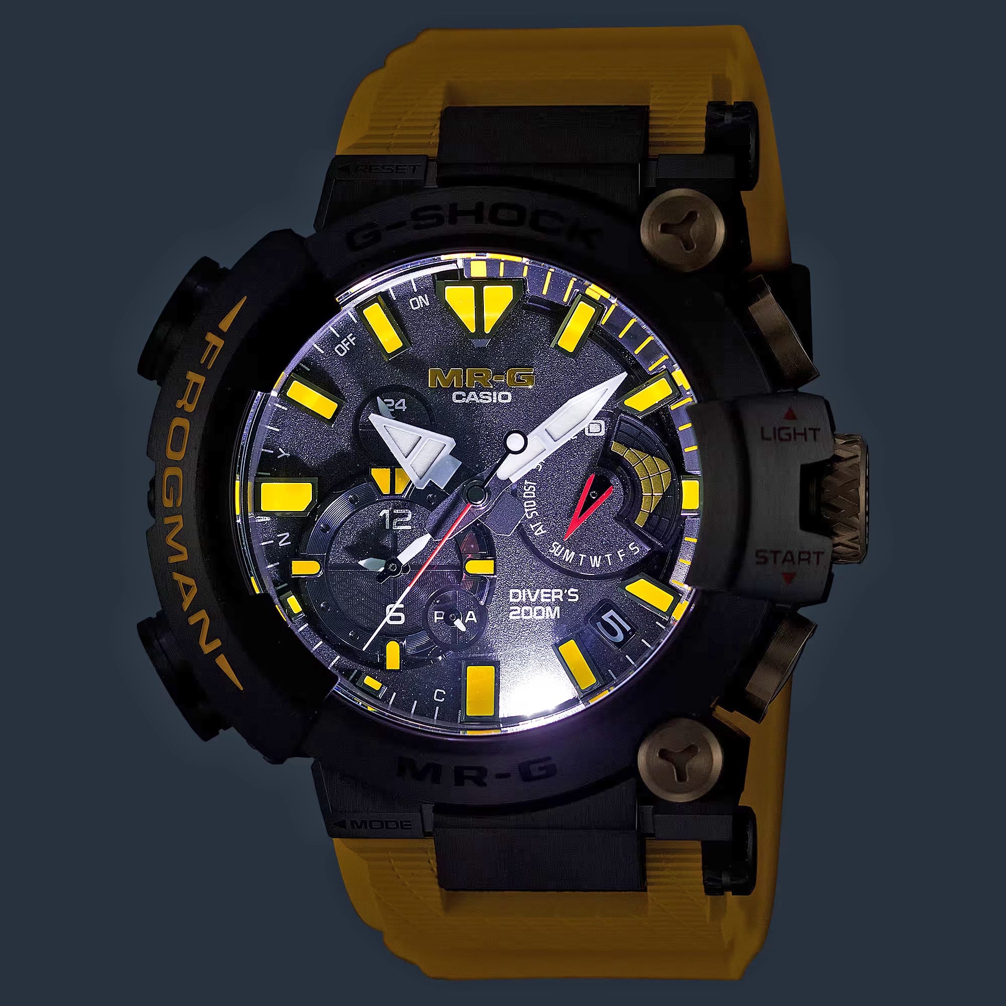 Casio G-Shock MRG Frogman MRGBF1000E-1A Yellow Double Anniversary Set  Titanium Dive Watch