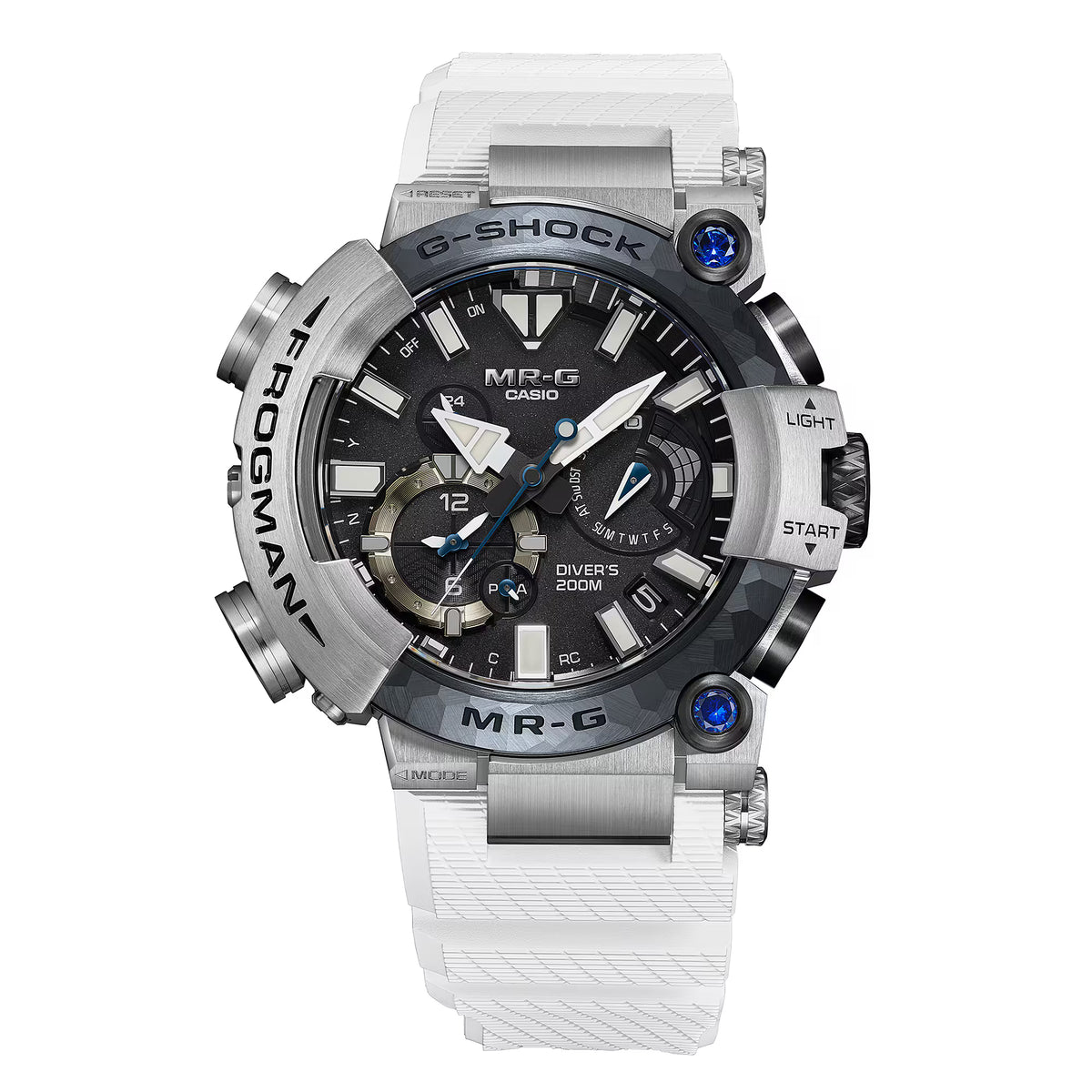 Casio G-Shock Frogman MRG Brinicle White Blue Sapphire Titanium Watch MRGBF1000EB-1A