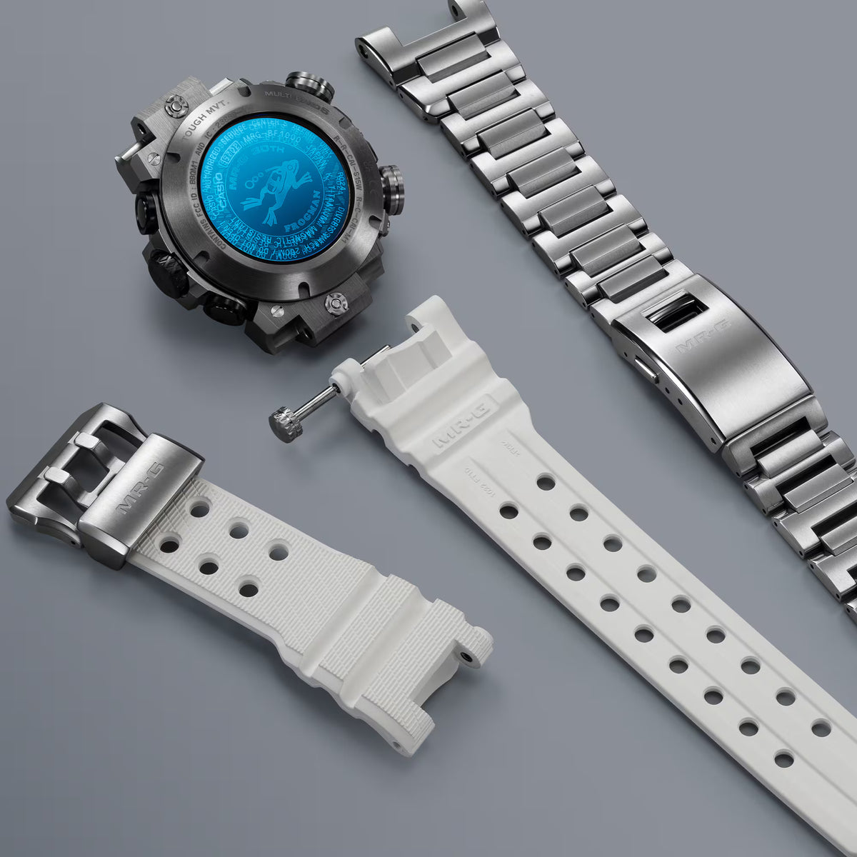 Casio G-Shock Frogman MRG Brinicle White Blue Sapphire Titanium Watch MRGBF1000EB-1A