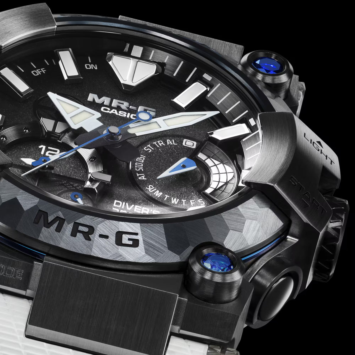 Casio G-Shock Frogman MRG Brinicle White Blue Sapphire Titanium Watch MRGBF1000EB-1A
