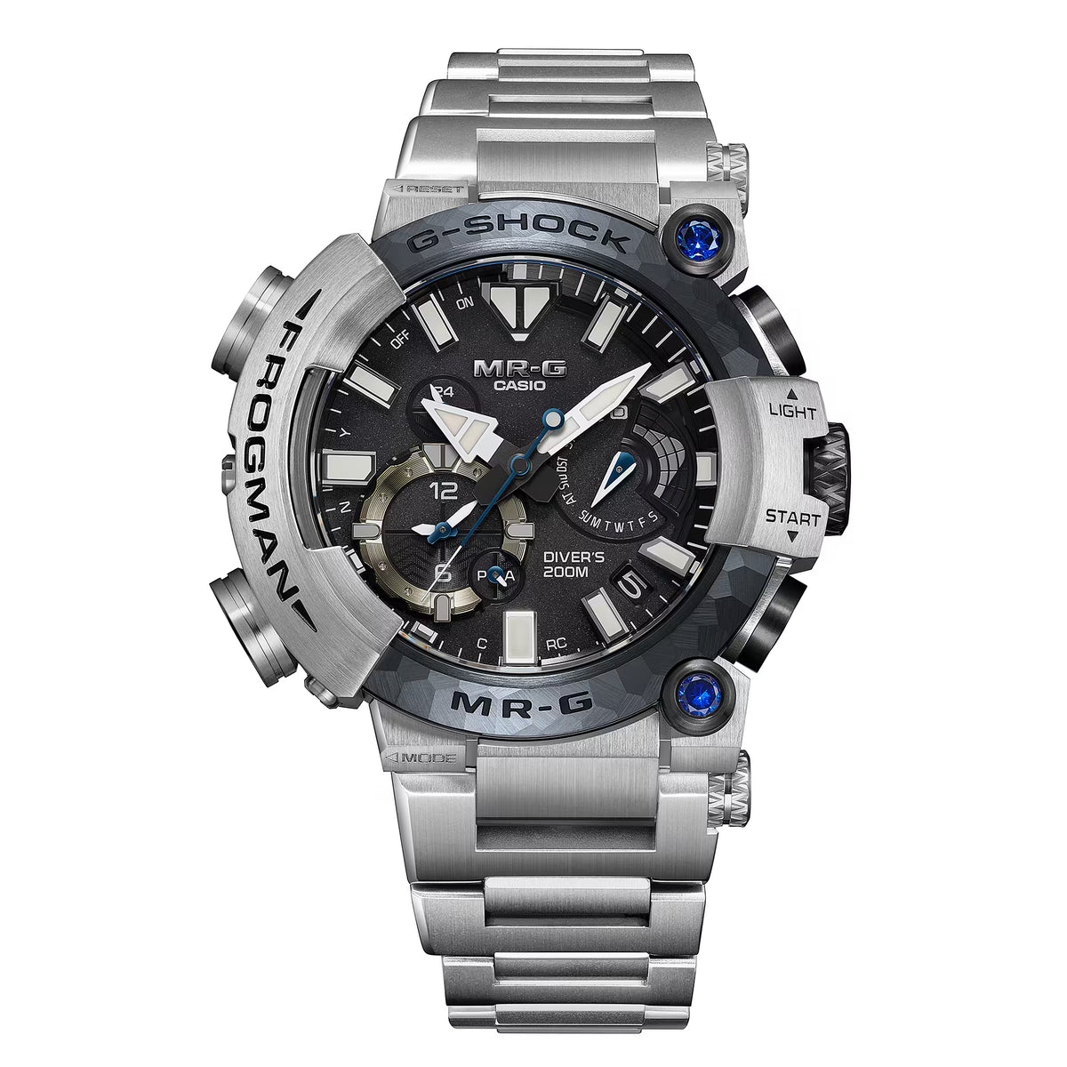 Casio G-Shock Frogman MRG Brinicle White Blue Sapphire Titanium Watch MRGBF1000EB-1A