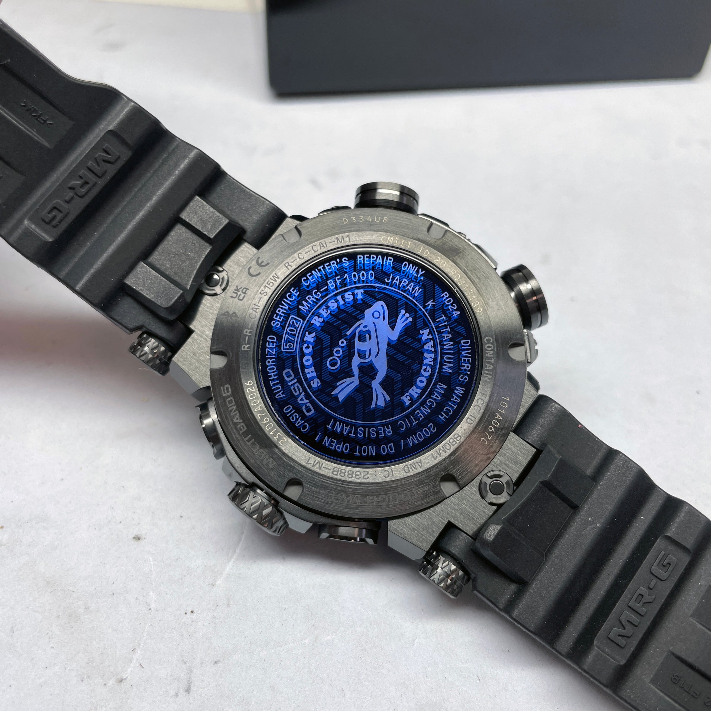 Casio G-Shock MRG Frogman Blue Titanium Dive Watch MRGBF1000R-1A