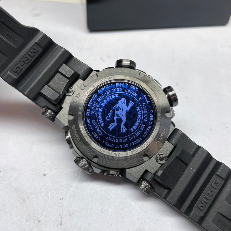 Casio G-Shock MRG Frogman Blue Titanium Dive Watch MRGBF1000R-1A