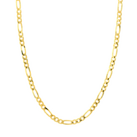 14K Yellow Gold Concave Figaro Chain