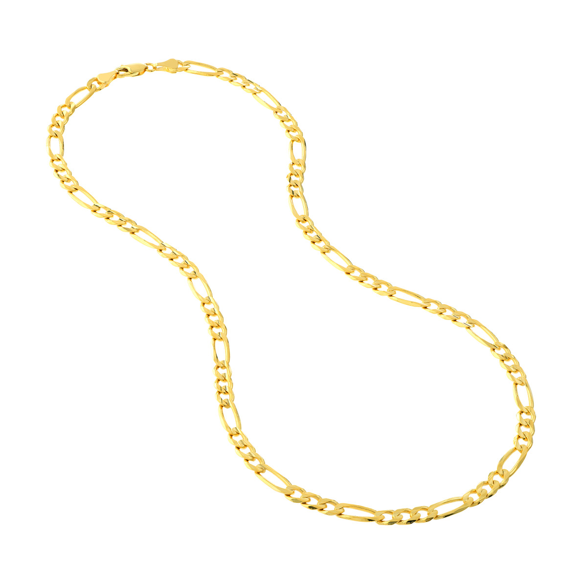 14K Yellow Gold Concave Figaro Chain