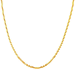 14K Yellow Gold 3.20MM Oval Snake Chain Necklace with Lobster Clasp